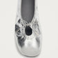 Rosalind Shimmer Silver Leather Ballet Flats