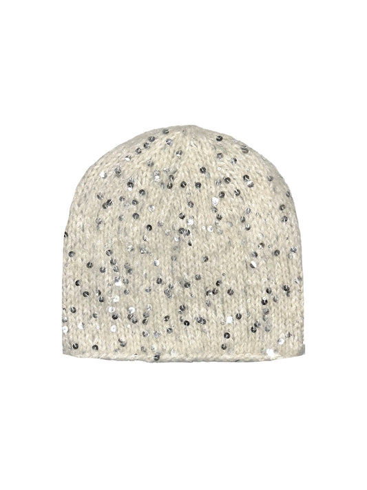 The Sequin Beanie in White
