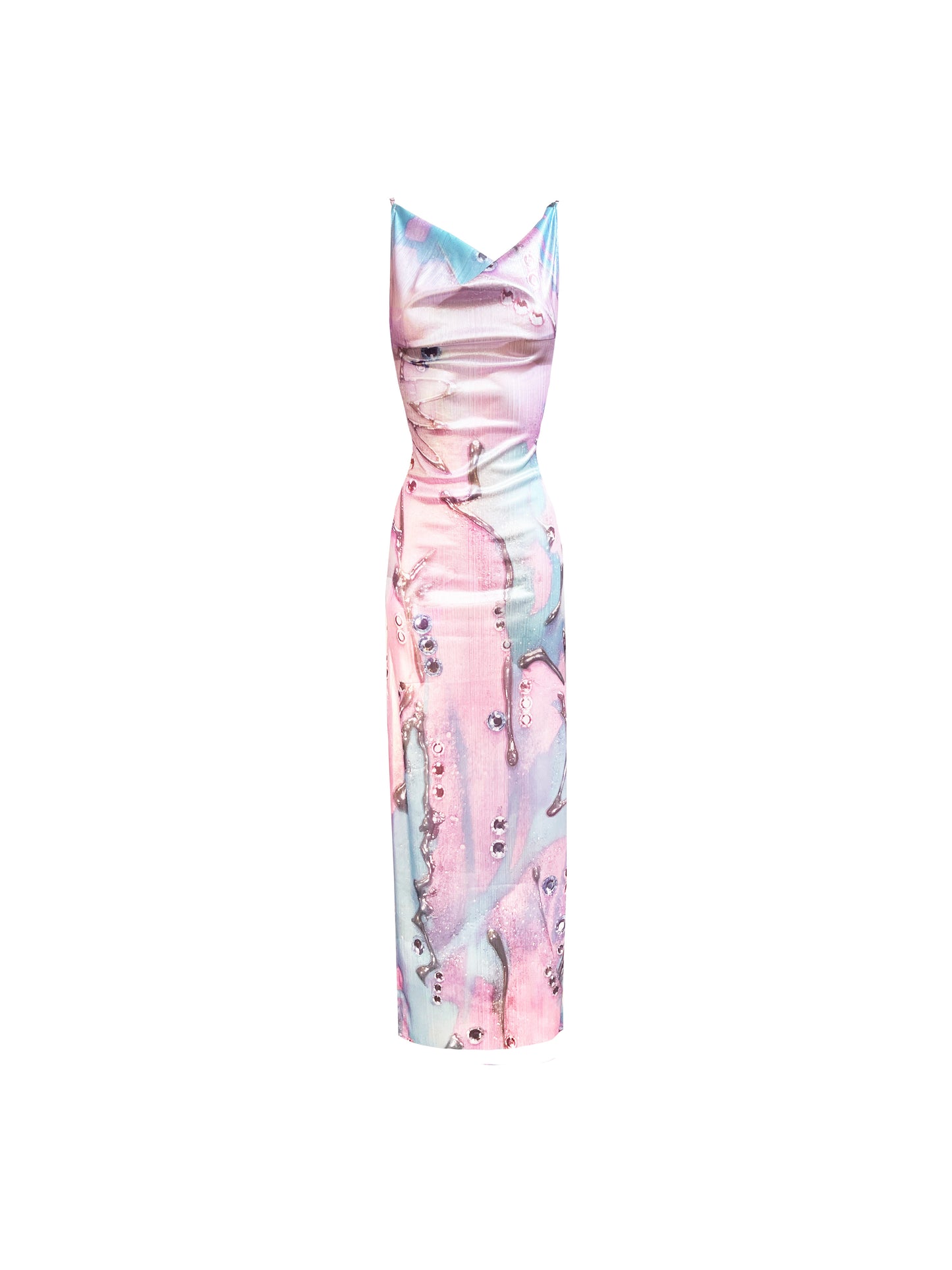 The Siren Maxi Dress in Pink Mercury Sky