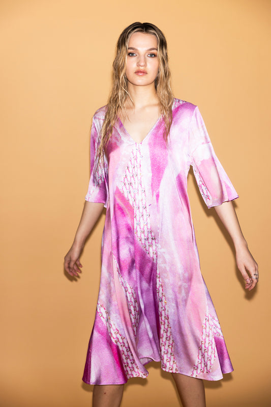 The Allure Dress in Pink Flamingo