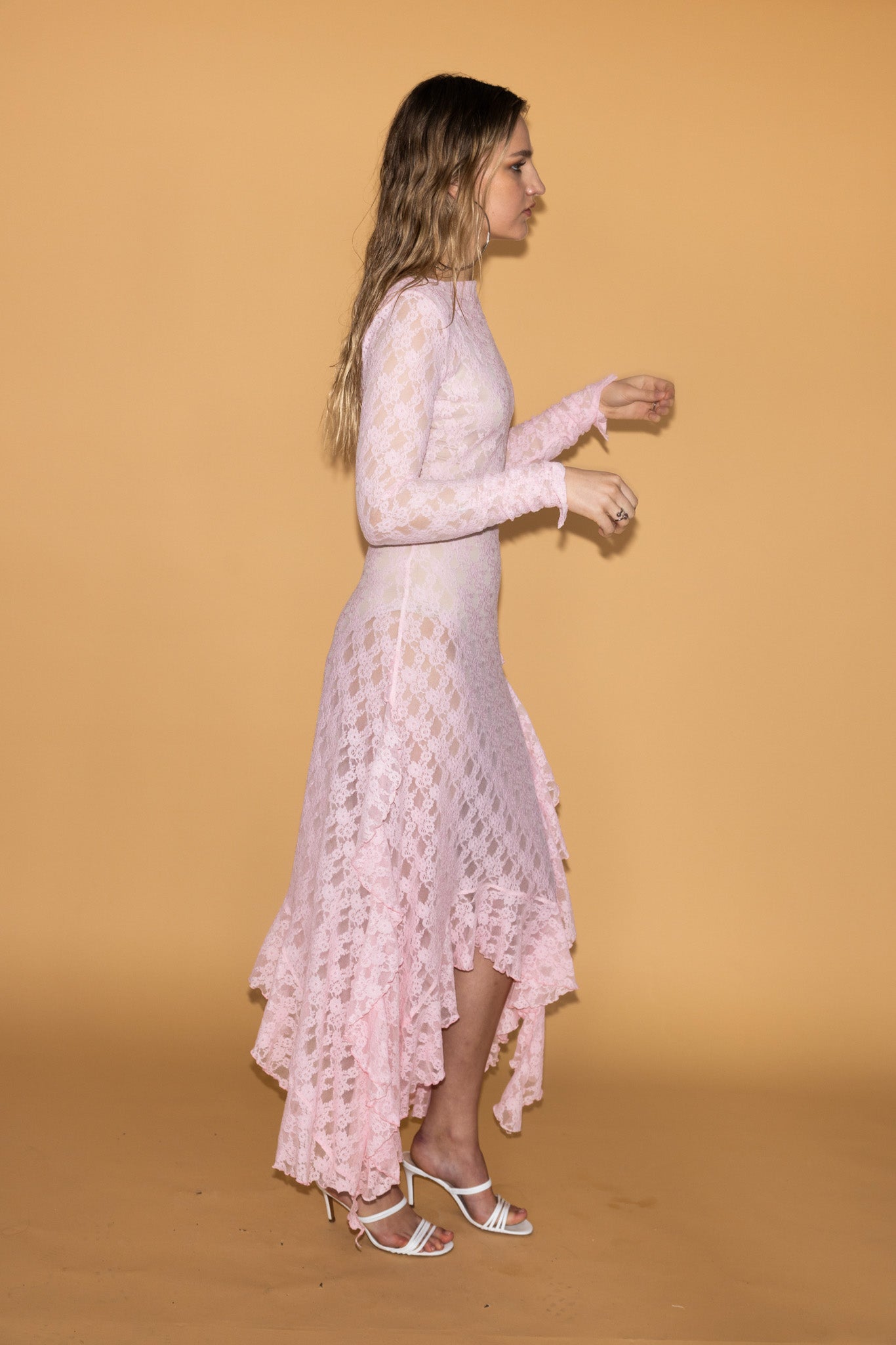 Butterfly Dress in Pink Lace