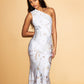 One Shoulder Maxi Dress in Pearl Lace