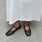 Sway Vintage Effect Brown Leather Ballet Flats