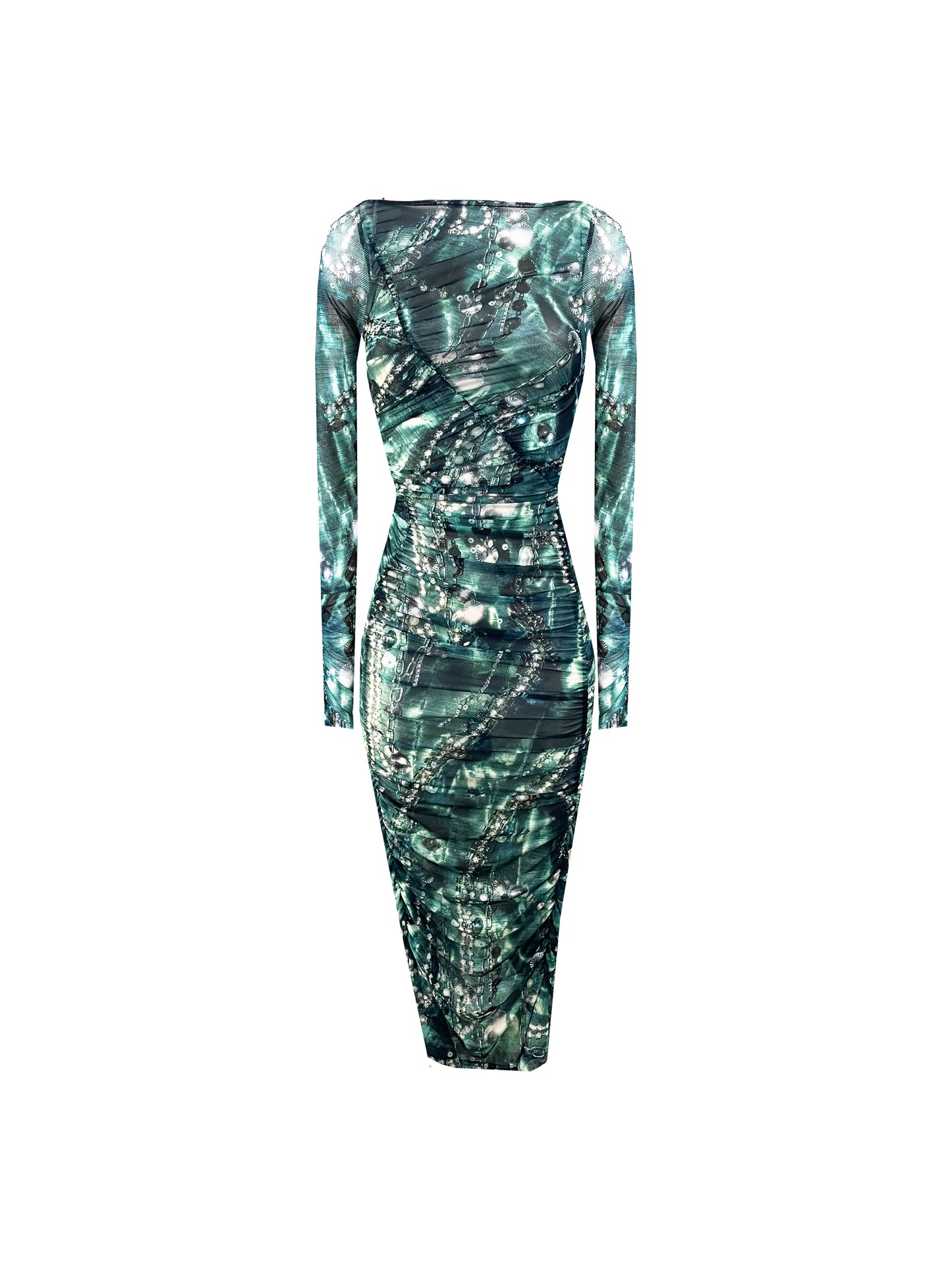 Wave Dress in Emerald