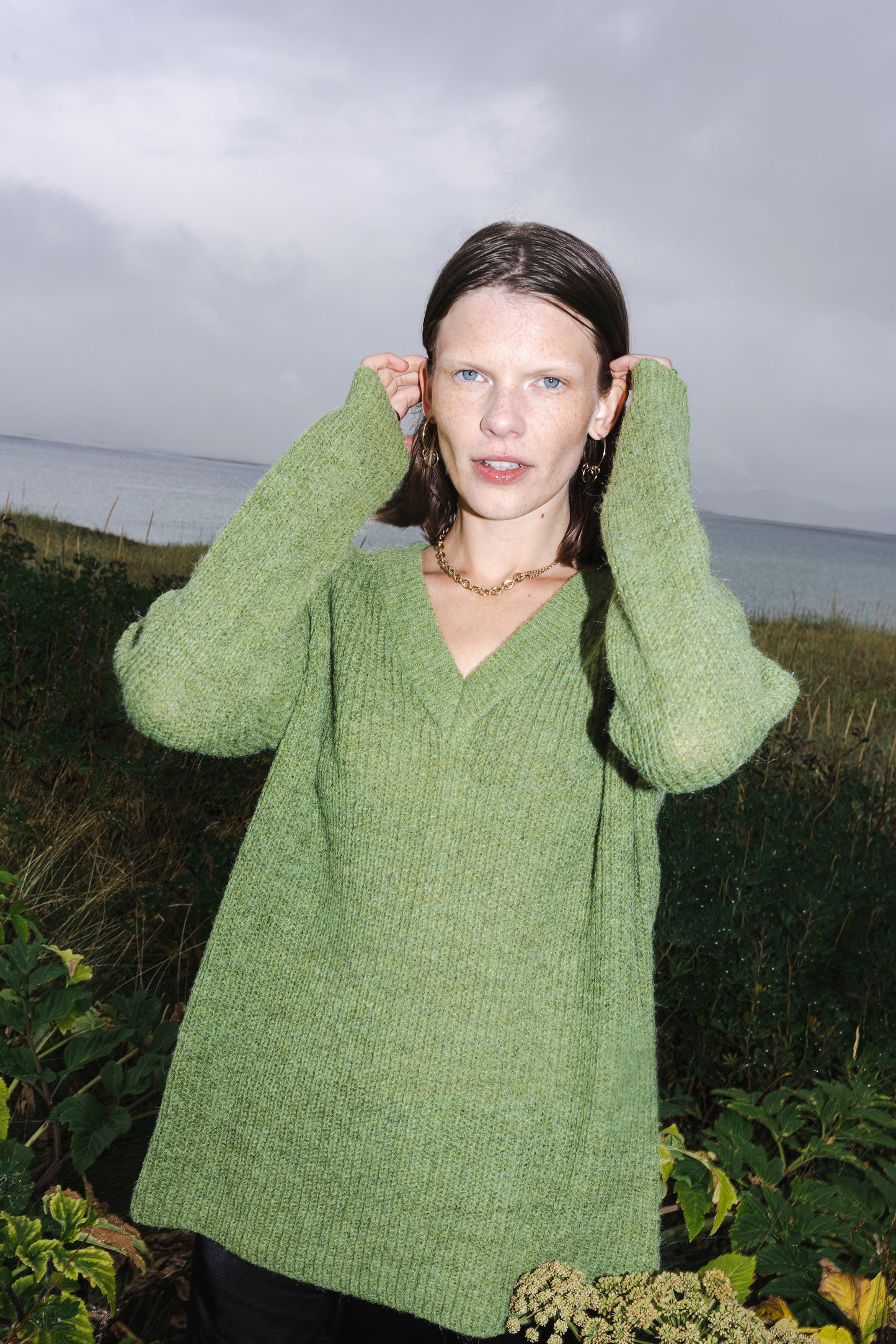 The Chunky Sweater in Moss