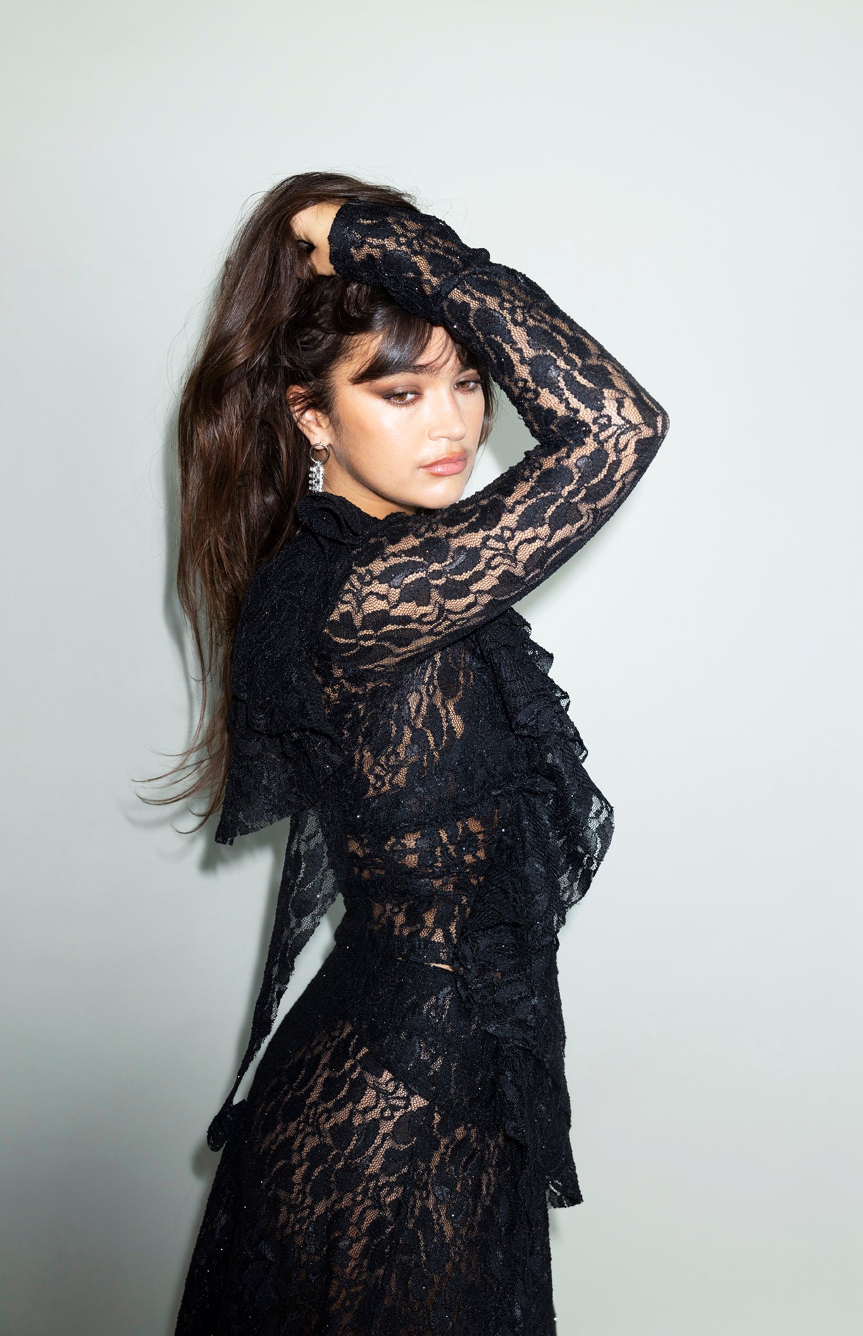 The Frill Top in Black Lace