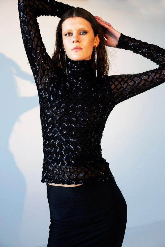 The Black Sequin Top