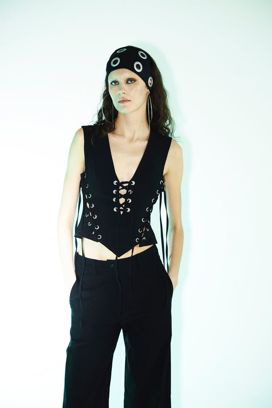 The Black Tied Vest