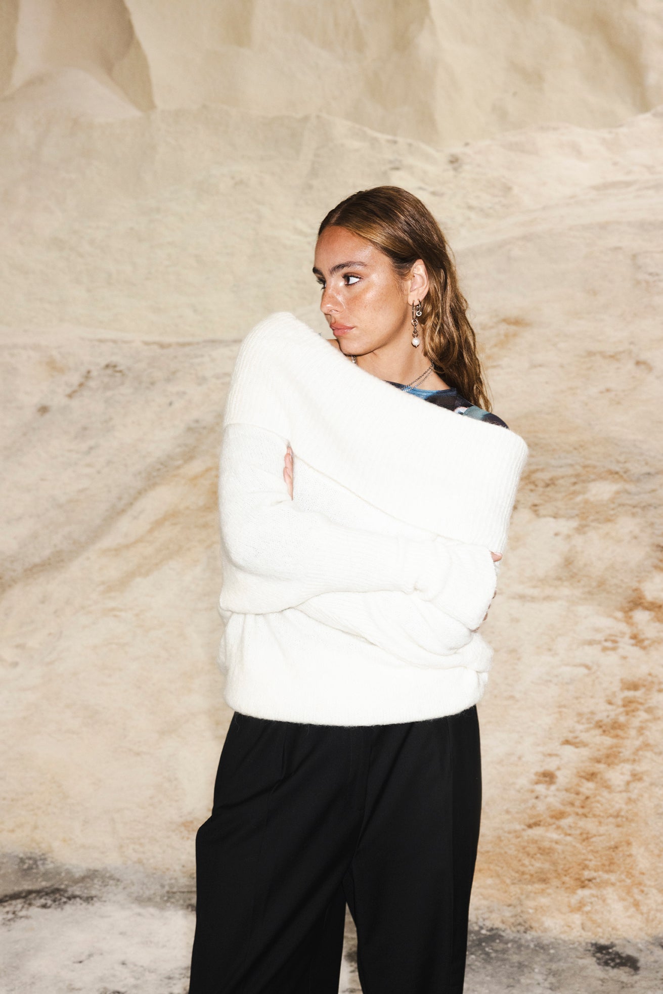 The Moss Sky Sweater in White