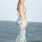 One Shoulder Maxi Dress in Seashell Sparkle
