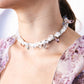 The Crochet Pearl Necklace in White