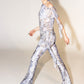 The Trousers with Slit in Silver Current