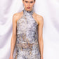 The Halter Top in Silver Current