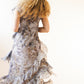 Frill Maxi Dress in Silver Current