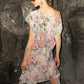 Boatneck Frill Dress in Coral Haze
