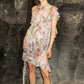 Boatneck Frill Dress in Coral Haze