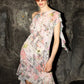 Boatneck Frill Dress in Coral Haze