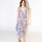 Frill Maxi Dress in Silver Current