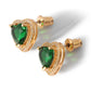 The Mini Heart Earrings - Emerald