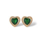 The Mini Heart Earrings - Emerald