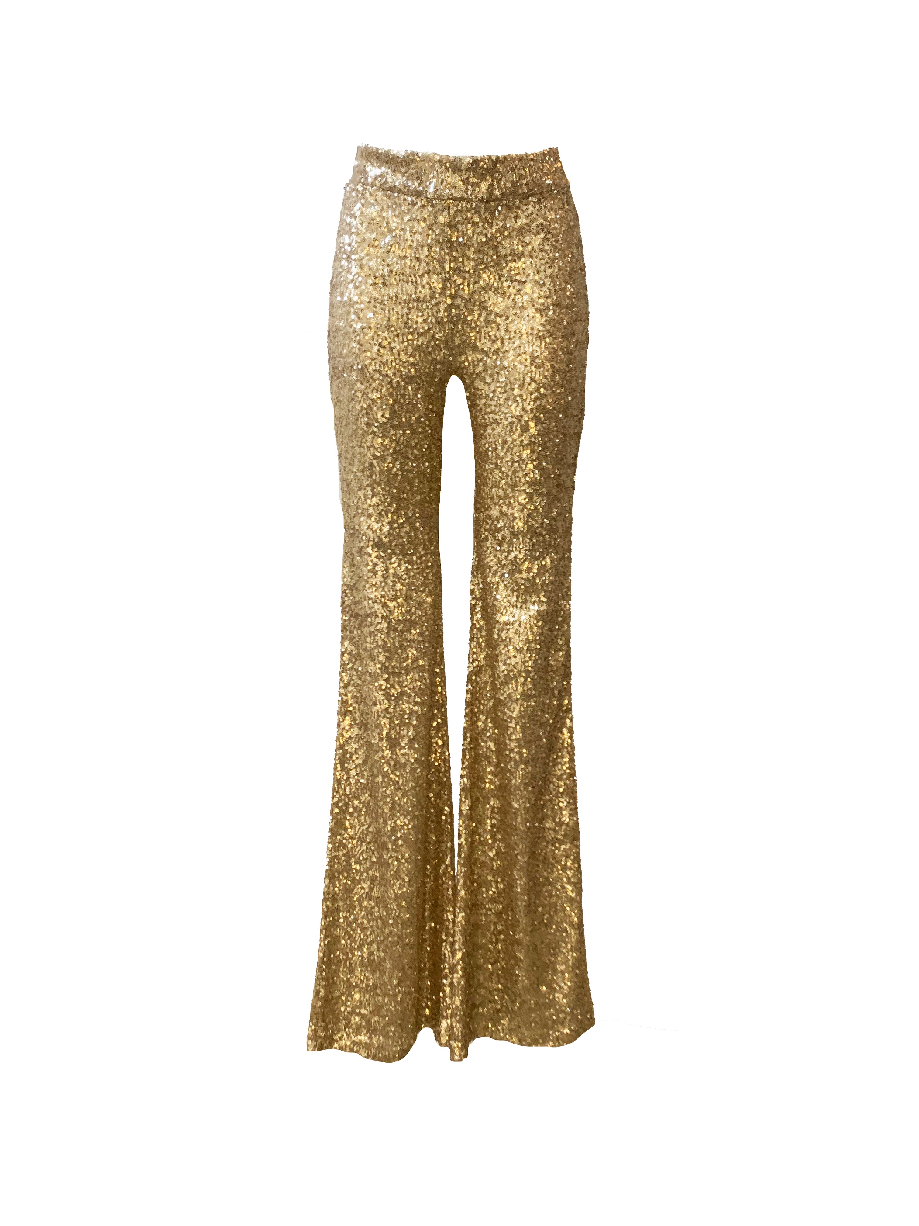 Laquan Smith Wide Leg Gold Sequin Trouser  Désordre Boutique