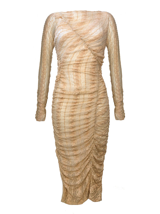 The Wave Dress in Nude Lace