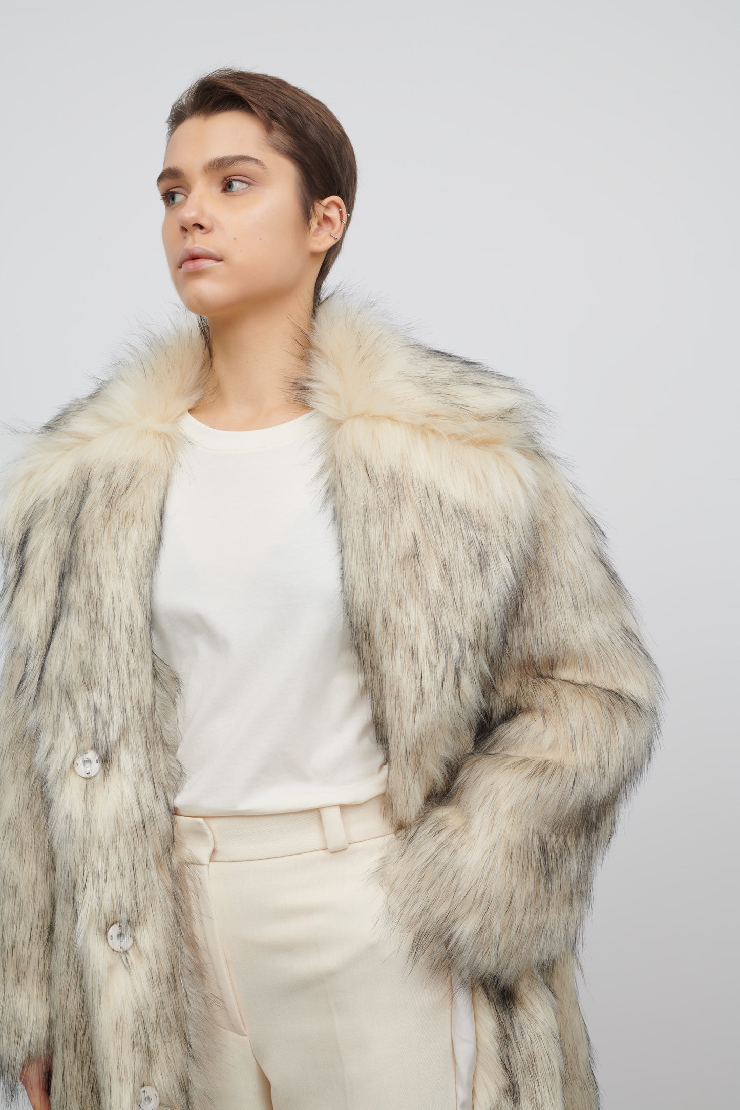 Katie Faux Fur Coat Winter White Fox