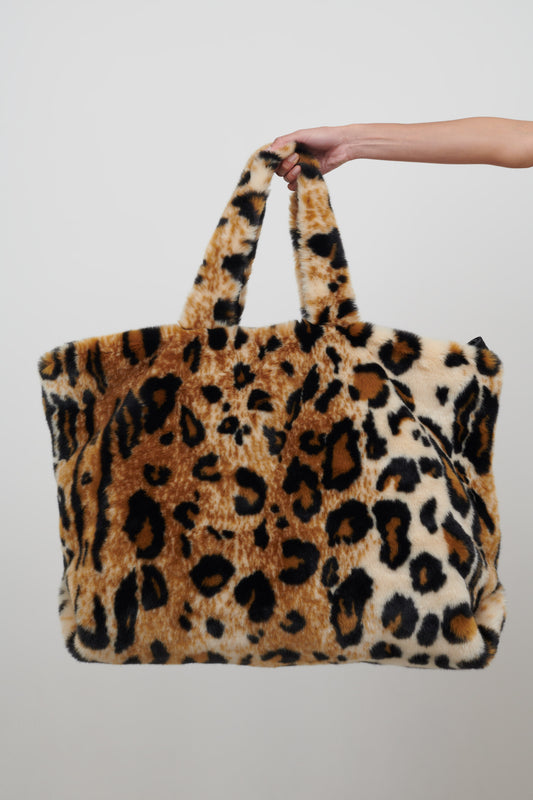 Tate Faux Fur Bag Leopard Print