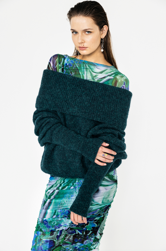 The Moss Sky Sweater in Green