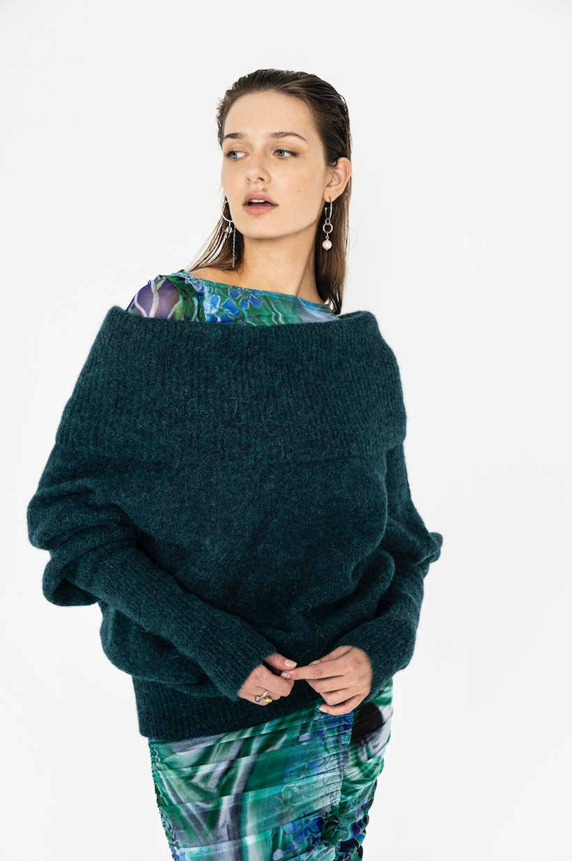 The Moss Sky Sweater in Green